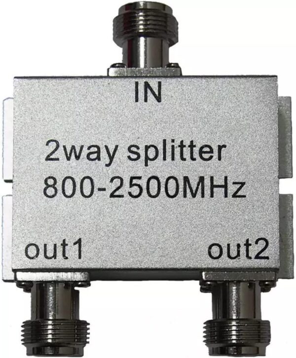 Splitter TV A 2 Vie 2500MHz Per Modem E Decoder – Cavi Coassiali Inclusi, Adattatore F-Connettore In Metallo